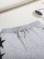 SHEIN Kids Cooltwn Girls Star Print Drawstring Waist Shorts