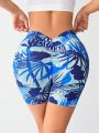 Yoga Floral Women's Botanical Print Athletic Shorts