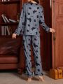 Maternity Pattern Printed Long Sleeve Casual Pajama Set