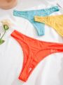 3pcs/Set Women'S Lace Splicing Thong