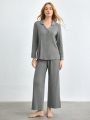 SHEIN Leisure Women's Solid Color Casual Home Wear Set