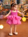 Baby Girls' Mesh Tulle Strappy Petal Dress