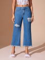 SHEIN BAE Fashionable Ripped Jeans