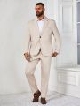 Manfinity Men'S Plus Size Solid Color Suit Set