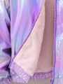 SHEIN Kids EVRYDAY Tween Girl Holographic Zip Up Thermal Lined Hooded Jacket