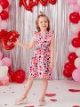 SHEIN Kids EVRYDAY Toddler Girls' Party Vintage Romantic Dress