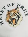 Men Tiger & Letter Graphic Sports Tee