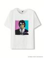 Elvis Presley X SHEIN Character Print Drop Shoulder T-Shirt