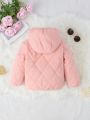 Young Girl Zip Up Hooded Teddy Lined Quilted Coat