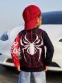 SHEIN Kids HYPEME Boys' (toddler) Spider Print Color Block Fashionable Pullover Sweatshirt