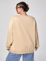 lissil Plus Size Round Neck Long Sweatshirt