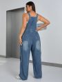 SHEIN ICON Plus Size Denim Jumpsuit