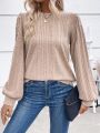 Pearls Beaded Lantern Sleeve Sweatshirt