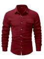 Manfinity Homme Solid Color Corduroy Shirt