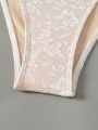 SHEIN Swim Y2GLAM Floral Lace Bikini Swimwear Set + Cover Up Top