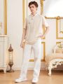 SHEIN Teen Boy's Casual White Pants For Daily Wear