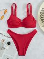 Rib Underwire High Cut Bikini Swimsuit