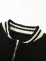 Manfinity Hypemode Men's Color Blocking Cardigan With Preppy Style