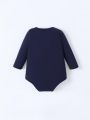 Baby Boys' Casual Basic Long-sleeve Bodysuit With Fun Letter Print For Layering