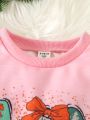 Young Girl 1pc Letter Graphic Sweatshirt