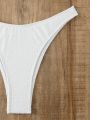 SHEIN Swim Vcay Ladies' Solid Color Halter Neck Bikini Swimsuit Set