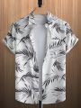 Manfinity Men's Short Sleeve Shirt With Leaf Print