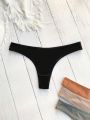 Women's Solid Color Thong Panties (4pcs/pack)