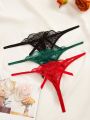 3pack Floral Lace Thong