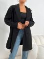 SHEIN Essnce Ladies' Single-breasted Solid Color Coat