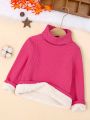 SHEIN Kids EVRYDAY Young Girl Turtleneck Thermal Lined Tee