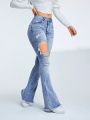 Distressed Flared Jeans