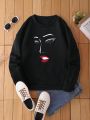 Figure Graphic Thermal Lined Sweatshirt