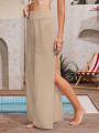 SHEIN Swim Vcay Split Thigh Wide Leg Cover Up Pants