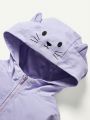 Cozy Cub Baby Girls' Adorable Cat Patterned Hooded Jacket With 3d Ears