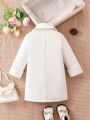 Baby Girl Bow Front Dual Pocket Overcoat