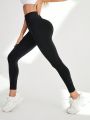 Yoga Basic Women's Tummy Control Wide Waistband Workout Leggings