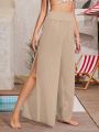 SHEIN Swim Vcay Split Thigh Wide Leg Cover Up Pants