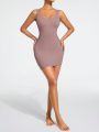 SHEIN SHAPE Women's Solid Color Bodycon Dress