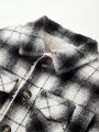Cozy Cub Unisex Baby Thickened Fleece Lined Mid-weight Coat With Plaid Collar