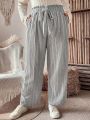 Large Size Paper Bag Knotted Waist Detail Pants