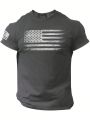 Men's Plus Size American Flag Printed T-Shirt