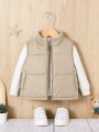 SHEIN Baby Boy 1pc Zipper Front Vest Puffer Coat