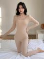 DAZY Women's Solid Color Slim Fit Pajama Set