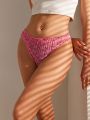 SHEIN Women'S Strawberry Printed Frill Trim Brazilian Bikini Bottom