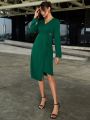 Long Sleeve Wrap Dress