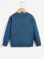 SHEIN Kids EVRYDAY Toddler Boys' Long Sleeve Round Neck Casual Sweater