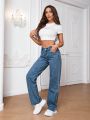 SHEIN Tall Straight Leg Denim Pants