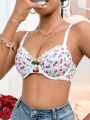 Women'S Cherry Print Underwear Bra (Valentine'S Day)