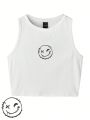 Umamao Estudio Round Neck Cartoon Print Casual Sleeveless Tank Top