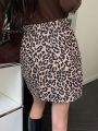 DAZY Women's Leopard Print Short Skirt